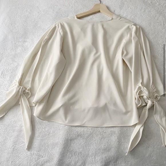 Zara Cropped V-Neck Toed Belled Sleeves - Picture 4 of 9